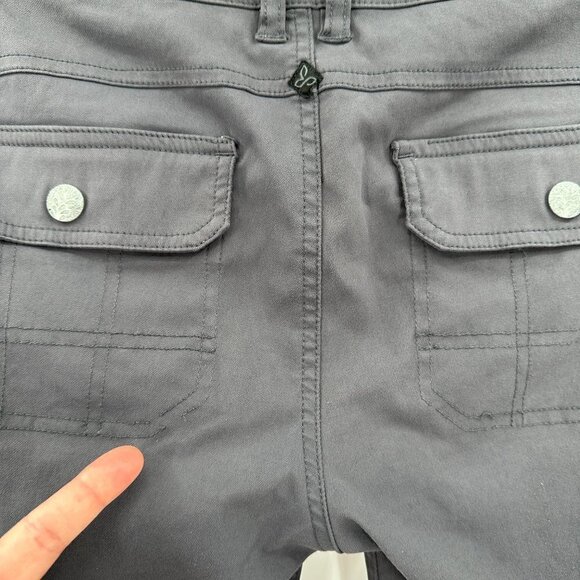 PrAna Halle Nylon Gray Stretchy Convertible Roll Tab 10 Hiking Lightweight Pants - Picture 5 of 7